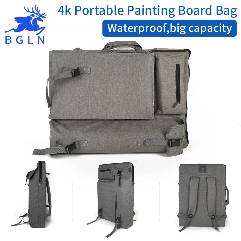 

BGLN Fashion 4K Light Gray Waterproof Portable Sketch Painting Board Large Capacity Travel Shoulder Sketchpad For Drawing Bag