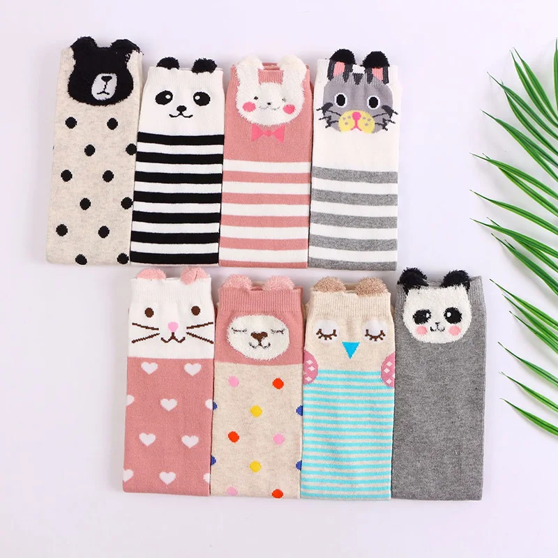 

Cute Cartoon Baby Girls Socks Infant Children Kids Knee High Socks Panda Rabbit Print Long Over Knee Socks Baby Stockings Sokken