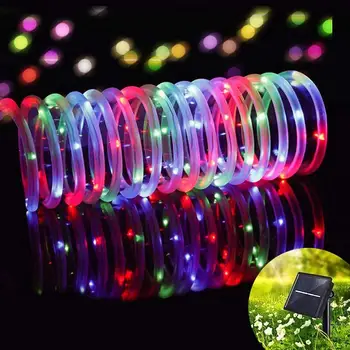 

LED Outdoor Solar Lamp LEDs String Lights Fairy Holiday Christmas Party Solar Lamp Outdoor Ground Decoration Tube Light