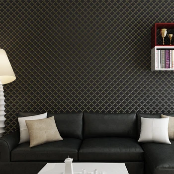 

Bacaz Black Rhombus 3d Grid Wallpaper Roll for Living Room Sofa Background 3d Wall paper Rolls Wallcoverings