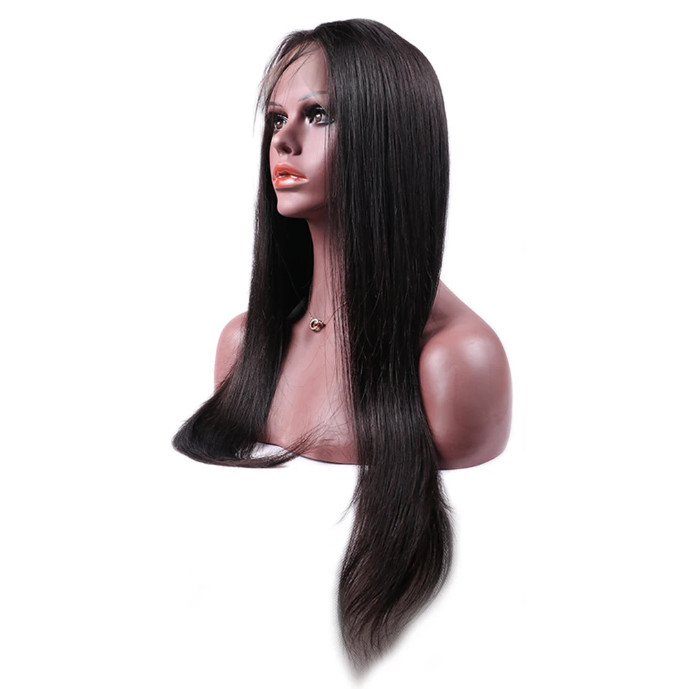 Mstoxic бразильский Прямо Синтетические волосы на кружеве человеческих волос парики для Для женщин предварительно сорвал натуральных волос