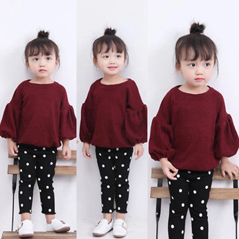 

Toddler Kids Baby Girls Outfits Sweatshirt Sweater Tops T-shirt Coat Blouse Red Cotton Casual Long Sleeve Sweatshirts 1-6Y