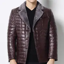 S-4XL Горячее предложение зимняя мужская новая модная куртка для отдыха с отворотом из овечьей кожи