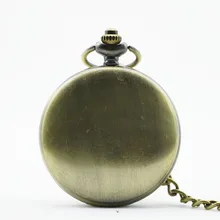 Винтаж Бронзовый Матовый кварцевые карманные часы ретро для мужчин женщин Классическая Подвеска на ожерелье CF1004