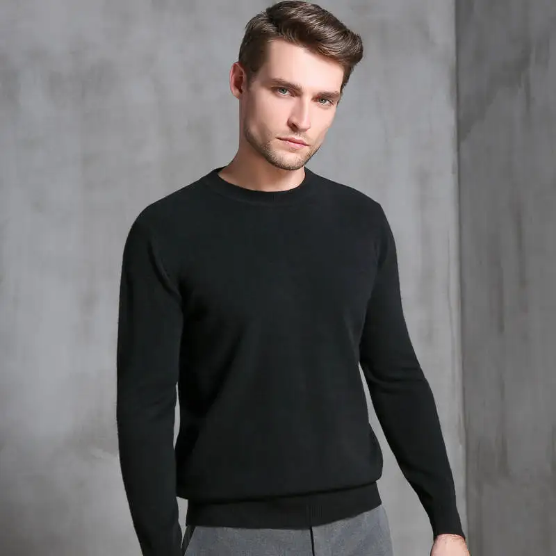 8Colors Winter Sweater Men Pure Cashmere Knitted Pullover Winter New Warm Fashion Oneck Jumpers Man Top Thick Male Clothes - Цвет: as picture