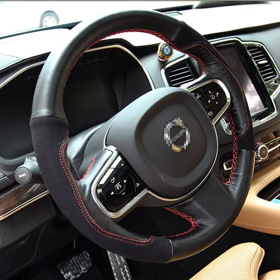 ForNEW Volvo XC90 2016 2017 Genuine Leather Steering Wheel Cover 1pcs