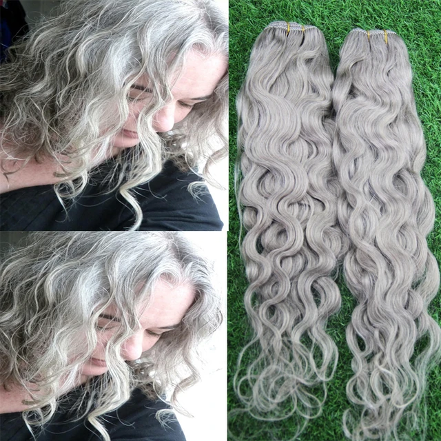 Brazilian Silver Grey Hair Extensions 1PCS/LOT Human Grey Hair Weave,Virgin Hair Water Wave Gray