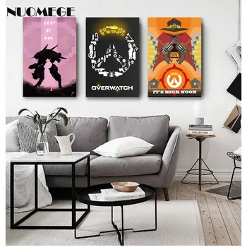 

NUOMEGE Overwatchs Game Artwork Silk Canvas Art Poster Paintings Print Wall Pictures For Living Room Home Decoration Unframe