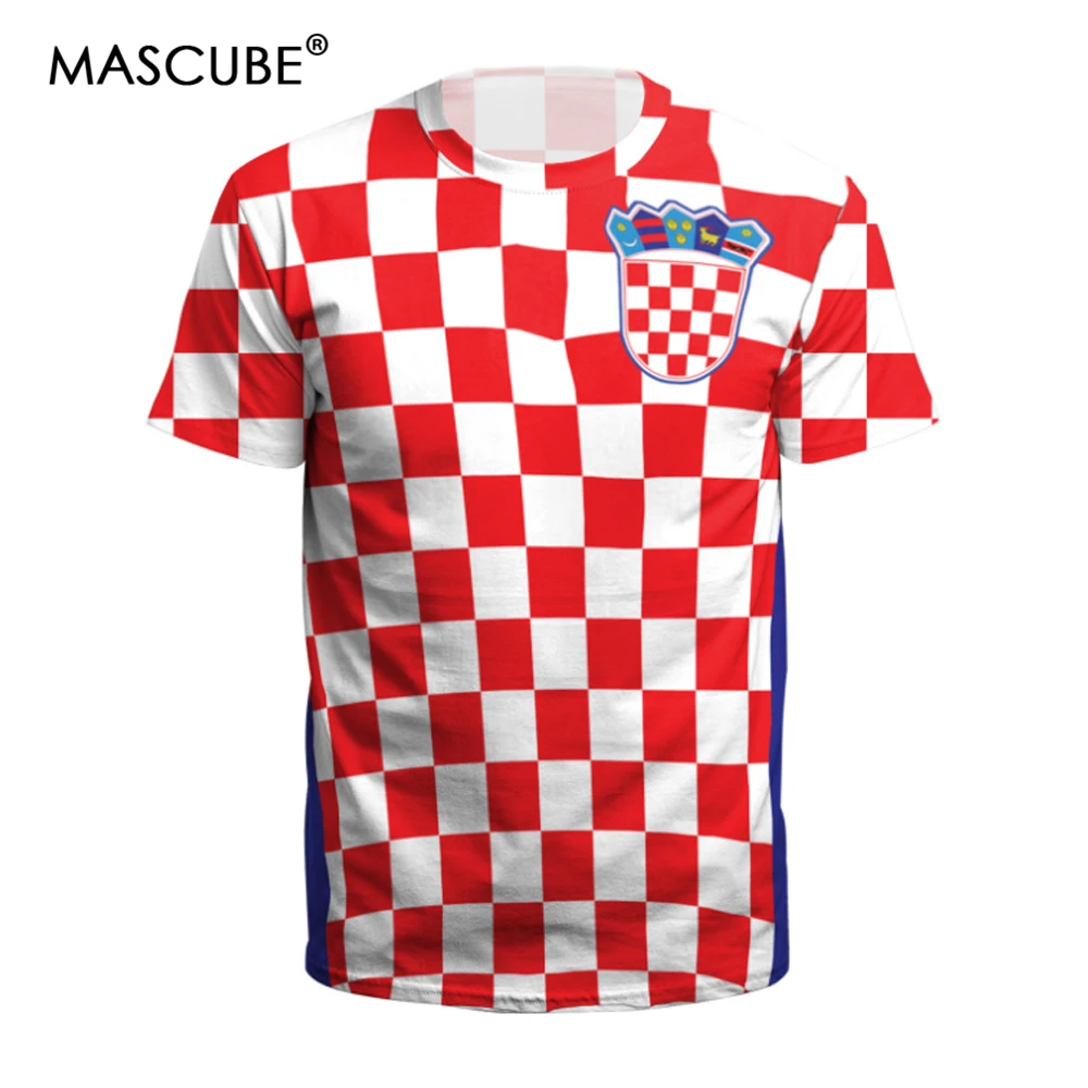 MASCUBE летние топы для мужчин и женщин Croatia Team Футболки с круглым вырезом короткий рукав Топ фанаты футбольного Кубка