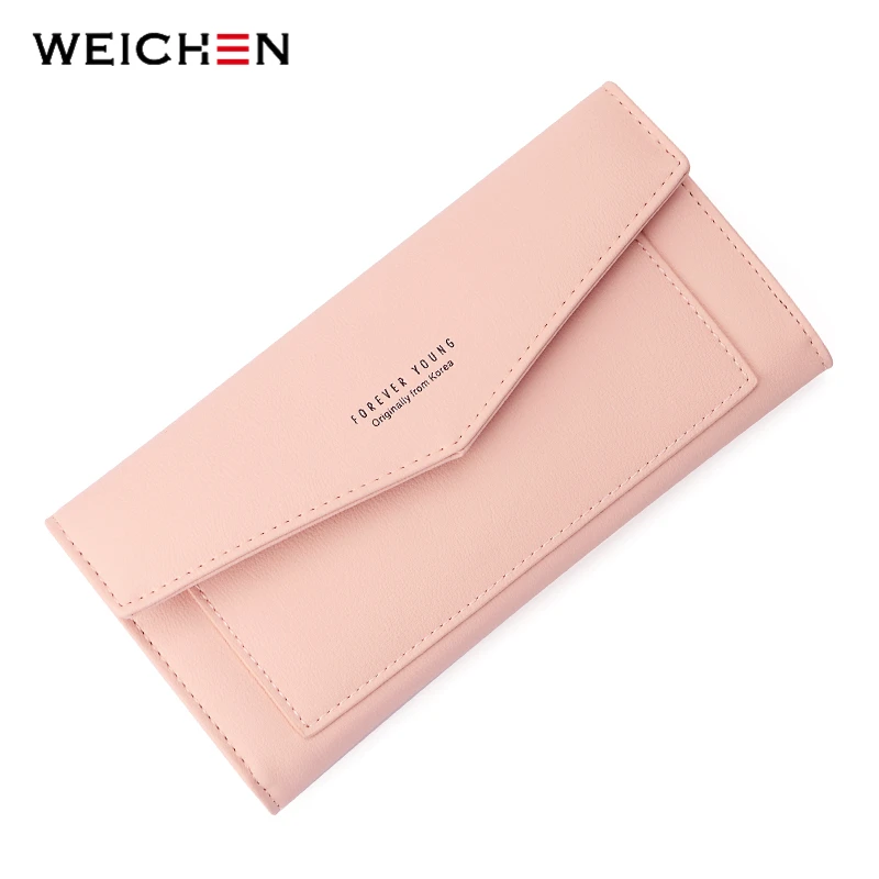 WEICHEN New Style Envelope Designer Clutch Wallets For Women Zipper Pocket To Coin Card Holder Female Purses Long Wallet Ladies WEICHEN New Style Envelope Designer Clutch Wallets For Women Zipper Pocket To Coin Card Holder Female Purses Long Wallet Ladies