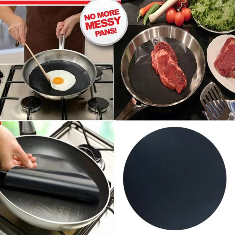 Non stickRound Pan Mat BBQ Mats Cooking Liners Pan liner Sheet Kitchen