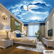 QINGCHUN пользовательские 3D ткань и текстильные обои для стен Моющаяся Ткань Потолок матовый шелк для гостиной пейзаж птица небо Топ