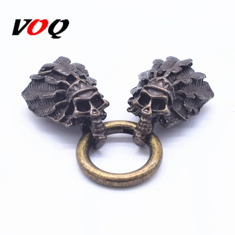 

Vintage Antique Silver Gold 1 Set Indians Skull Charm Clasps Connector for Fermoir Bracelet Jewelry Making Inner Size 8-14mm