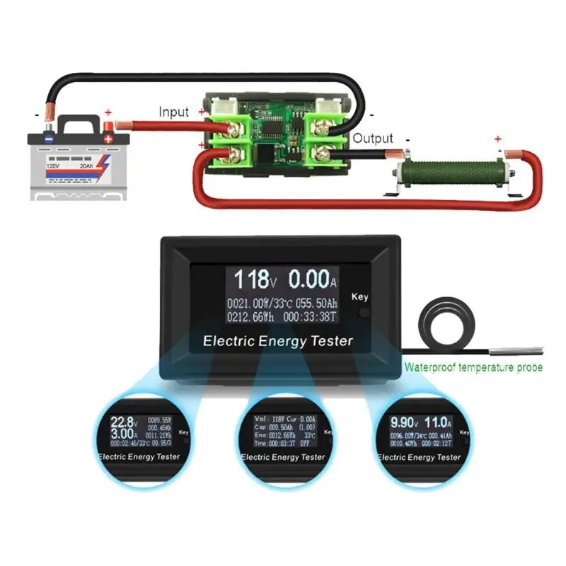 

DC 120V 20A LCD Current Meters Digital Voltmeter Power Energy Meter Gauge Voltmeter Ammeter Watt Power Meter Teater