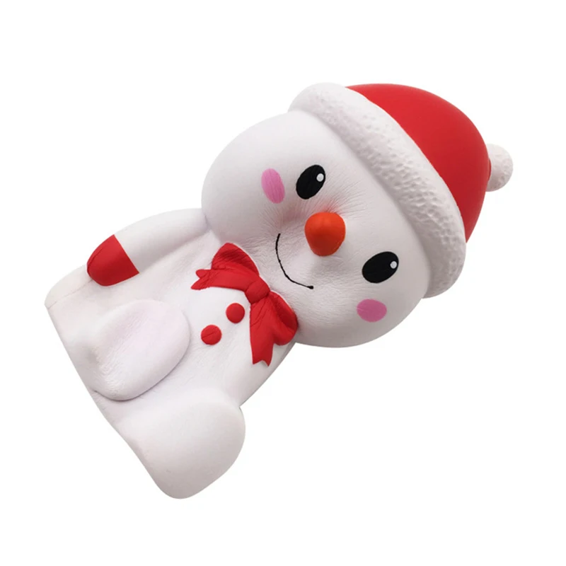 Squishy Slow Rising Christmas Bowknot Snowman kawaii Squishy Jumbo Squeeze Charms Stress Relief Toy Phone Strap kid Juguetes