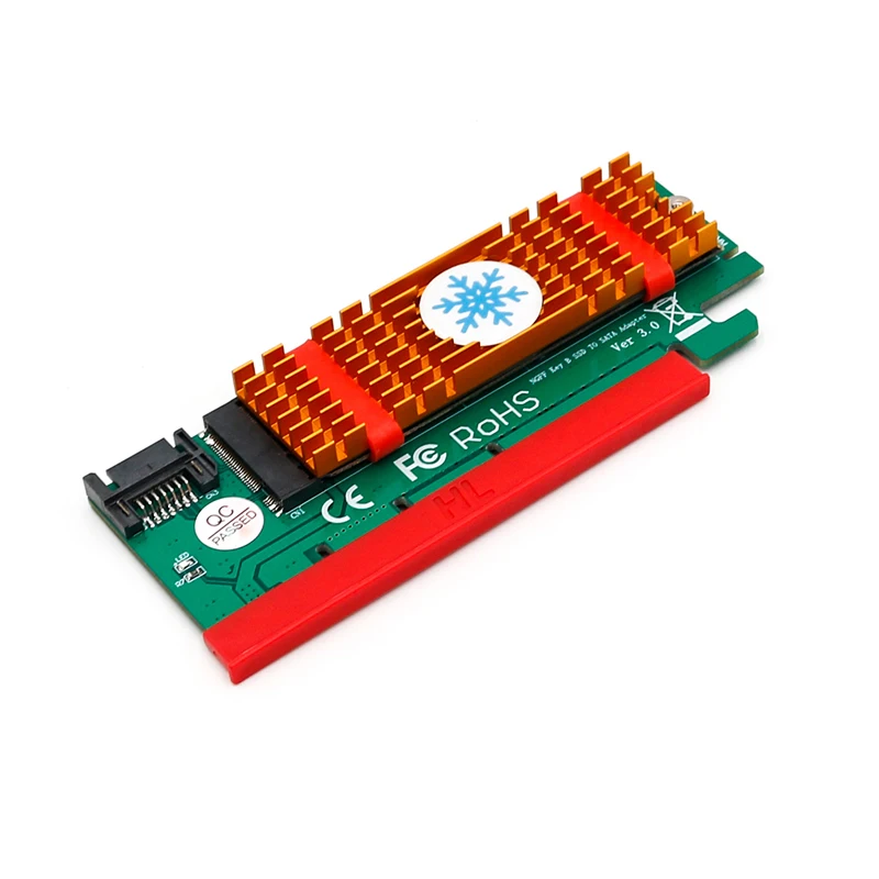 Переходник PCI Express на M.2 NGFF SSD сборщик SATA Bus M2 B Key PCIE слот радиатор кабель для 2230 2280