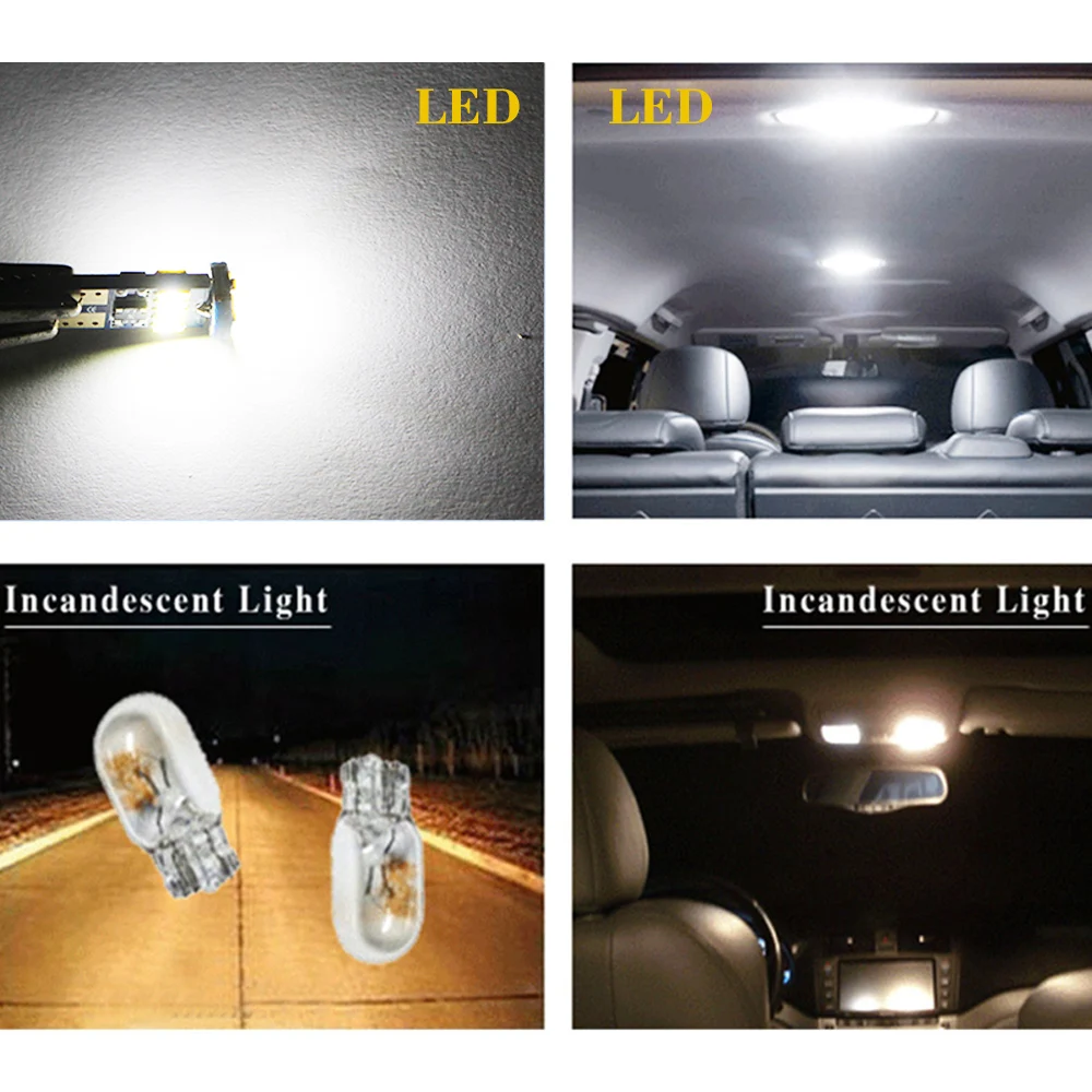 50 шт. T10 W5W светодиодный лампы 194 с can-bus 5 цветов белого, зеленого и красного цвета, цвет желтый, синий; размеры 34–43 лампа авто Интерьер Купол багажник Подсветка регистрационного номера