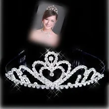 Женские свадебные аксессуары для волос серебряного цвета, ювелирная диадема, корона, диадема, блестящие белые Кристальные резинки для волос, украшения