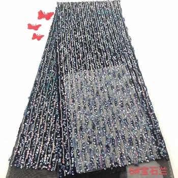 

Luxury African Lace Fabric High Quality French Organza Lace Fabric 2019 New Arrival Sequins Lace Fabrics For Wedding