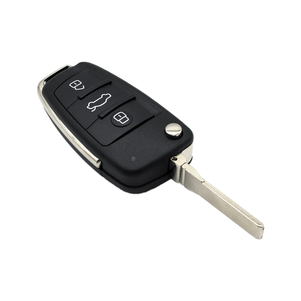 

LISCN 3 Buttons Flip Car Key Remote Folding Key Cover Shell Fob Case Key For Audi A2 A3 A4 A6 A6L A8 S5 Q7 TT With Logo