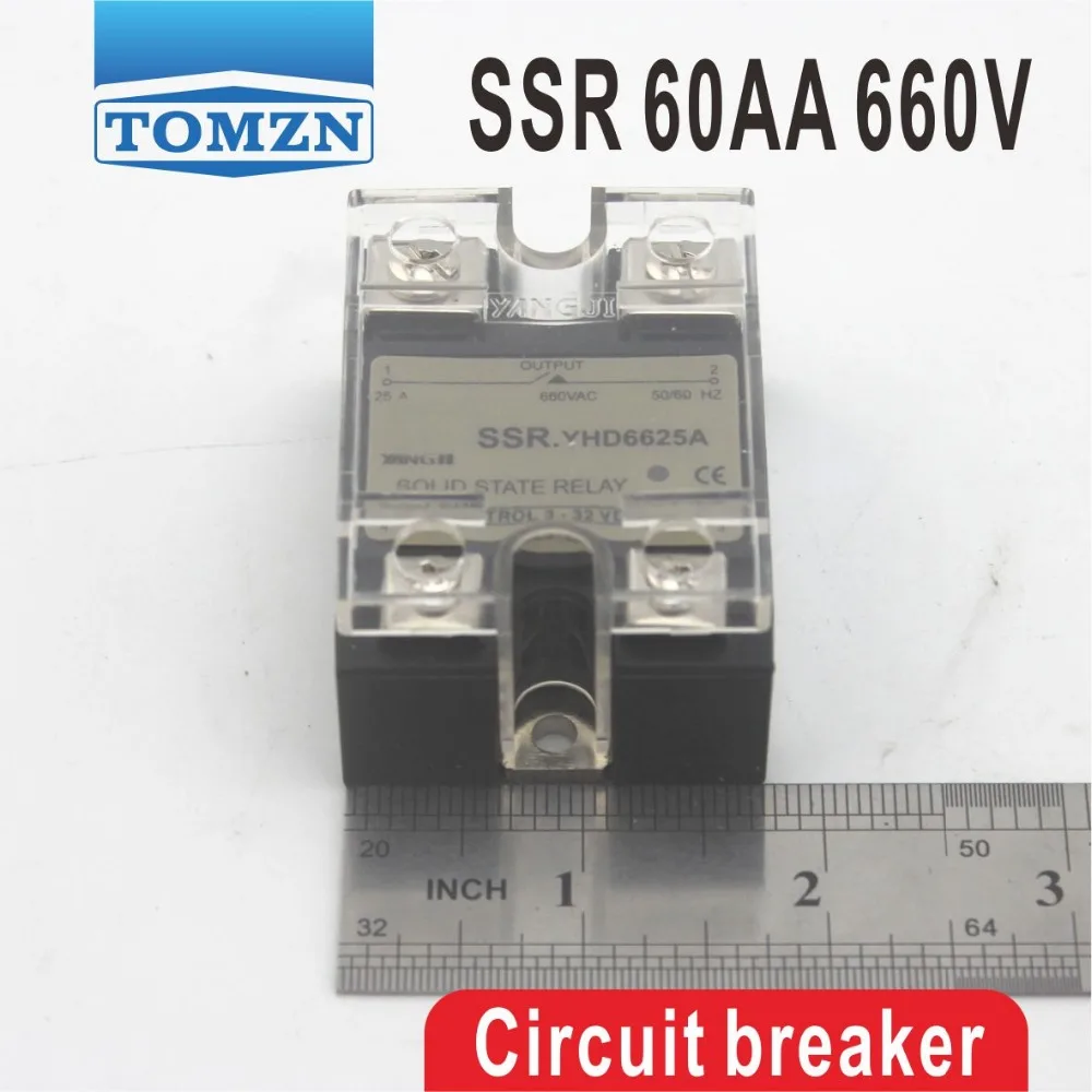 60AA SSR вход 90-250 В переменный ток нагрузка 48-660 в Высокое напряжение Однофазное