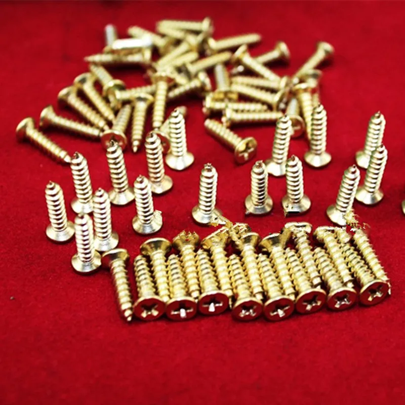 

Self-tapping Screws,Slotted Screw,Matching Nails,Yellow Color,2.5*8mm,50Pcs