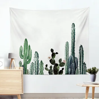 

Watercolor Succulent Cactus Tapestry Wall Hanging Beach Towel Beach Blanket Wall Decoration Background Tarpaulin
