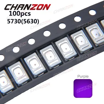 100pcs SMD Chip 5730 5630 Purple UV LED Surface Mount SMT Ultraviolet 395nm - 400nm Super Bright Light Emitting Diode LED Bulb