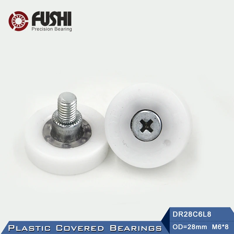 DR28C6L8 подшипник шкива с резьбой 6*28*7 мм (2 шт.) роликовые подшипники для дверей и