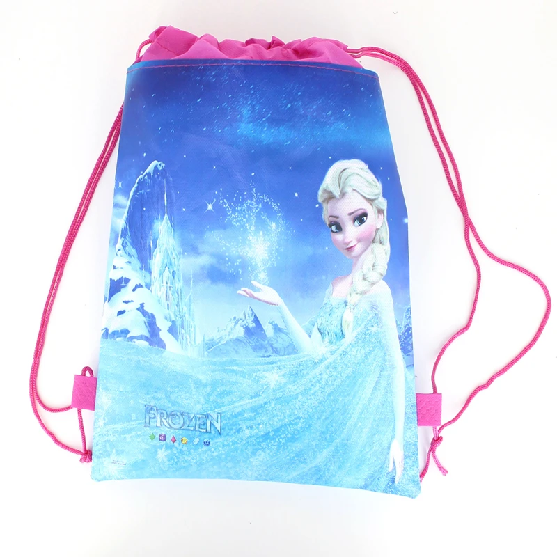 Замороженный Дисней Принцесса нетканый ткань шнурок рюкзак Подарочный мешок для хранения детей девочек пользу школьные сумки вечерние принадлежности