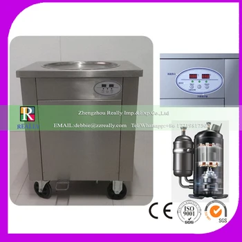 

Stainless Steel Round Single Pan Fried Ice Cream Roll Machine