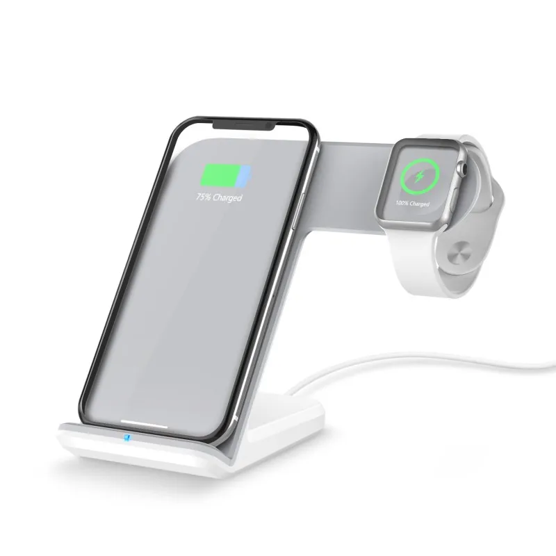 

2 In 1 Cell Phone Bracket Qi Standard Type C Wireless Charger For IPhone 8/8Plue/X For Apple Watch Series