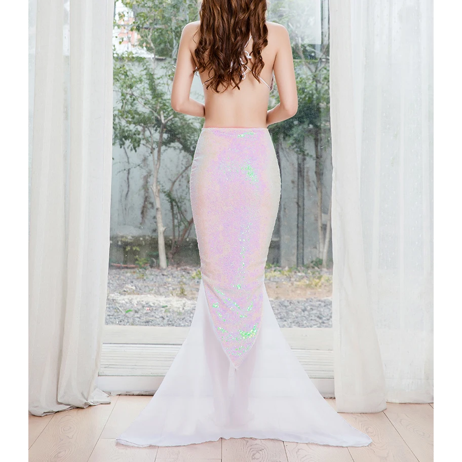 

Mermaid Bikini Women Swimsuit Swimdress Fancy Mermaid Tail Adult Sequin Mermaid Prom Evening Party Dress Women Cosplay Costume