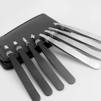 

4Pcs/Set Eyebrow Tweezers Precision Tweezers Stainless Steel Thick Electronics Forceps Anti-Skid Makeup Repair Eyebrow Clips