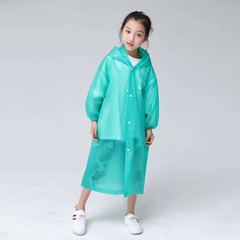 

Fashion Kids Boy EVA Transparent Raincoat Portable Outdoor Travel Rainwear Children Girls Waterproof Camping Hooded Ponchos