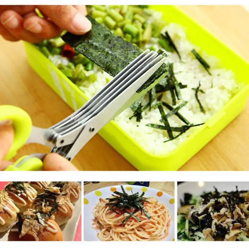 

Kitchen Dining & Bar Scissors Stainless Steel 5 Blade Cut Shredding Scissors Sharp Herb Kitchen Tool AUG 2