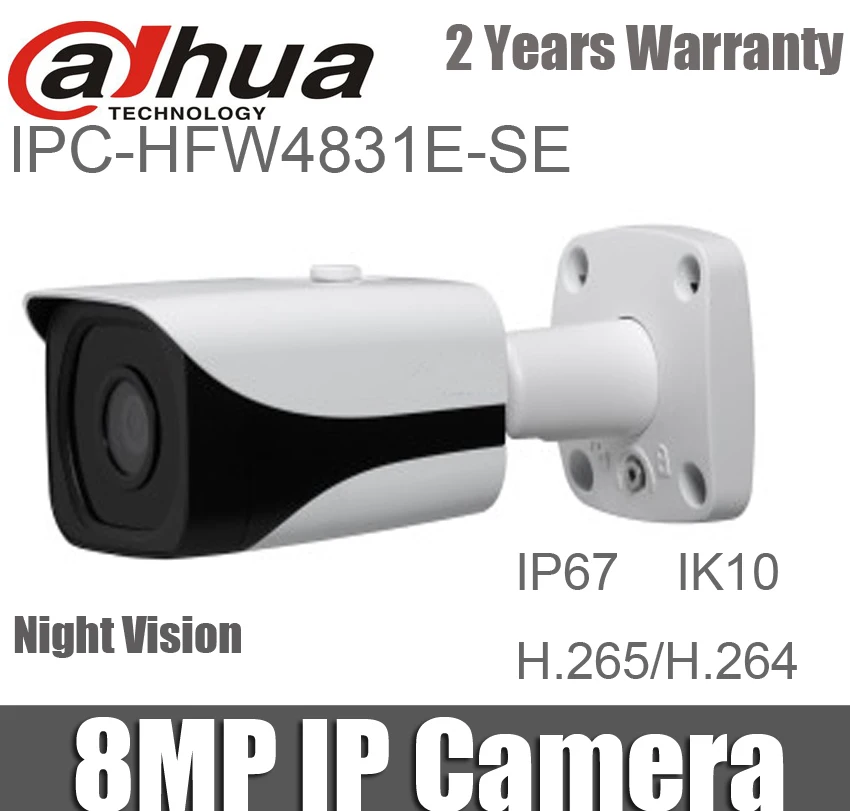 DH  4 k 8MP IP Camera IPC-HFW4831E-SE repalce IPC-HFW4830E-S IR IP67 IK10 POE Mini Bullet Netwerk Camera IP67 IK10 POE