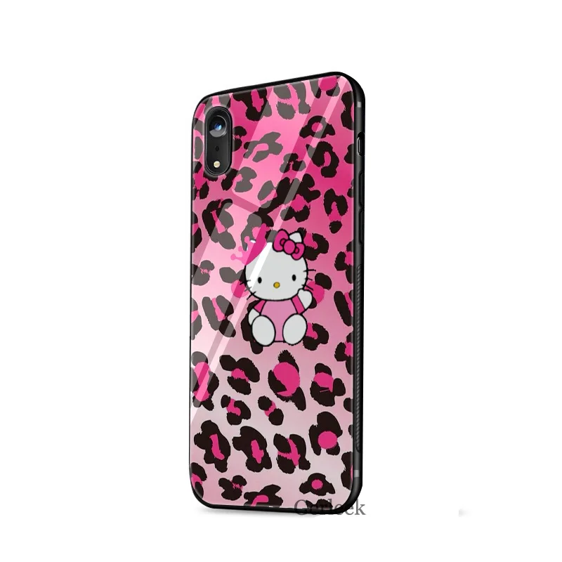 Чехол для телефона из закаленного стекла, Модный чехол hello kitty чехол для iPhone 5 5S SE 6 6s 7 8 Plus X XS XR Max