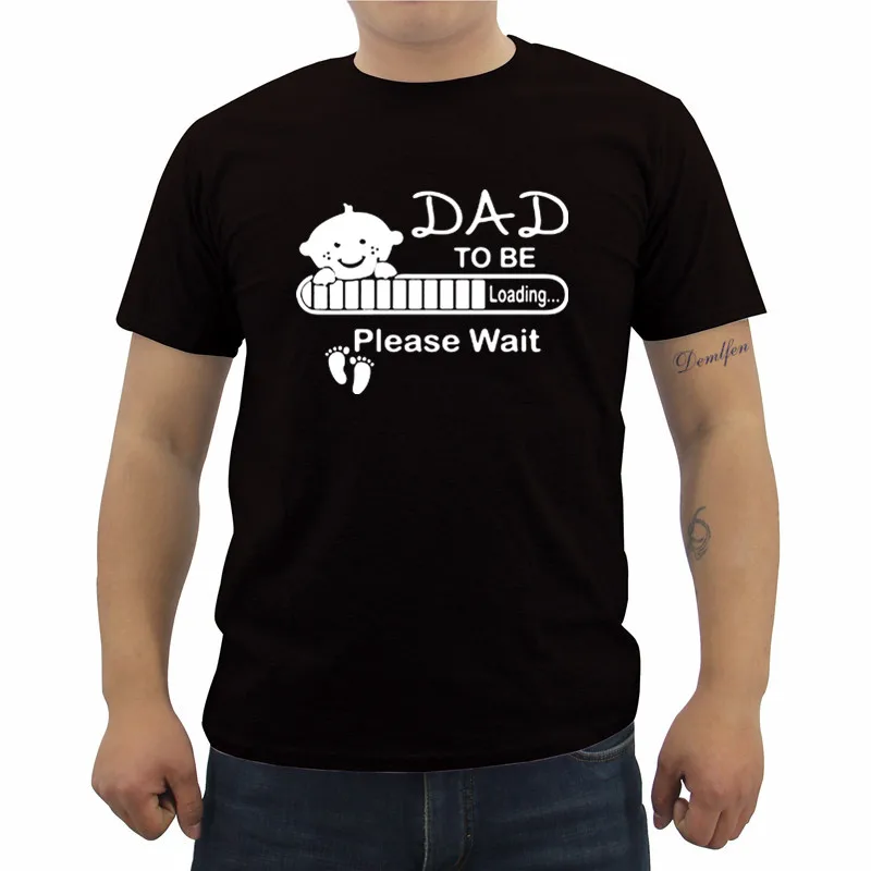 

Summer New Dad To Be Funny Expecting Baby Loading T Shirts Men's Casual Short Sleeve O Neck Tops Fashion Male T-shirts