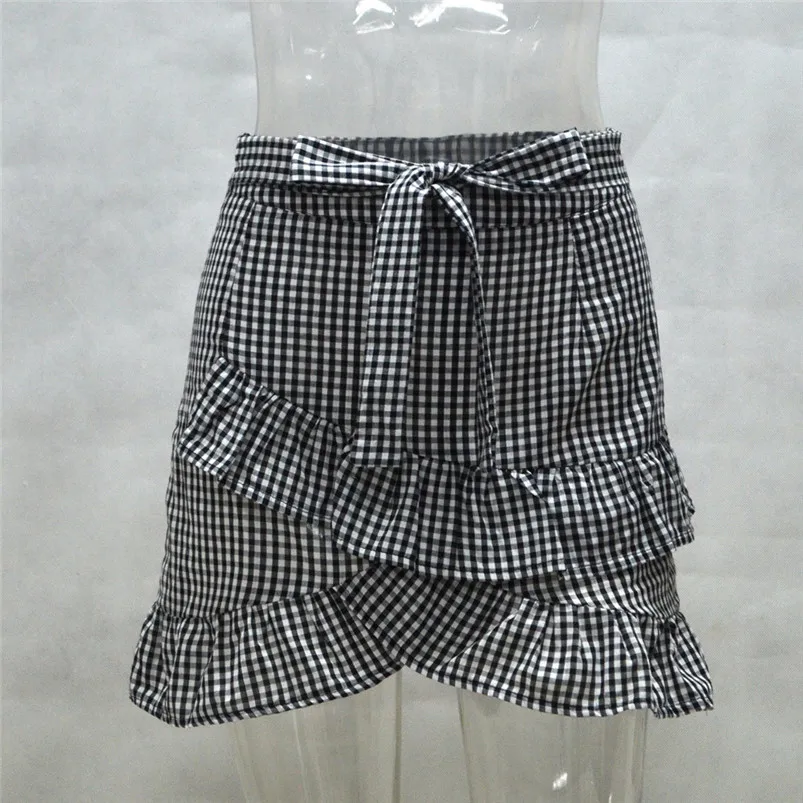 Women's Sexy Party Plaid Zipper Irregular Slim High Waist Hip Short Skirt 2019 jupe tulle femme Dance Wear Skirt Fantasy H26 (9)