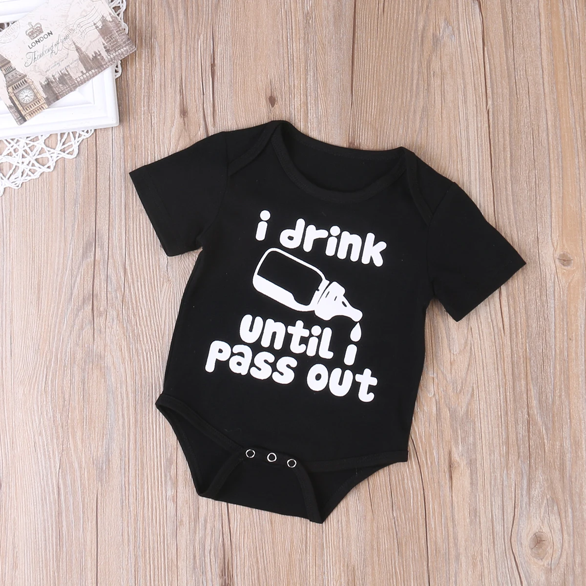 

Newborn Baby Girls Boys Letter Romper Clothing Short Sleeve drink Playsuit Clothes Sunsuit Outfits