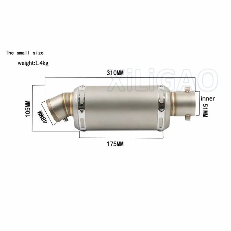 38-55 мм Универсальный мотоцикл глушитель трубы Нержавеющая сталь выхлопных газов GP скутер мотоцикл трубы 3 Размеры YO004