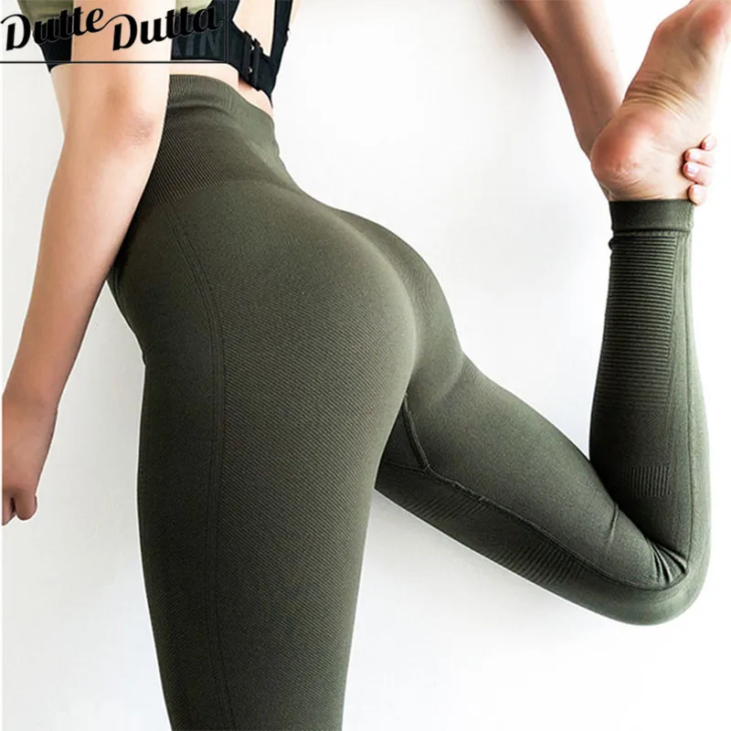 High Waist Leggings Gym font b Fitness b font Leggins Sport Green Women Sportwear Tummy Control