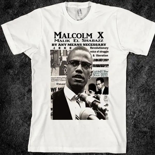 Новая футболка Malcolm X черная история жизнь матовая Мужская и женская S-5XL крутая