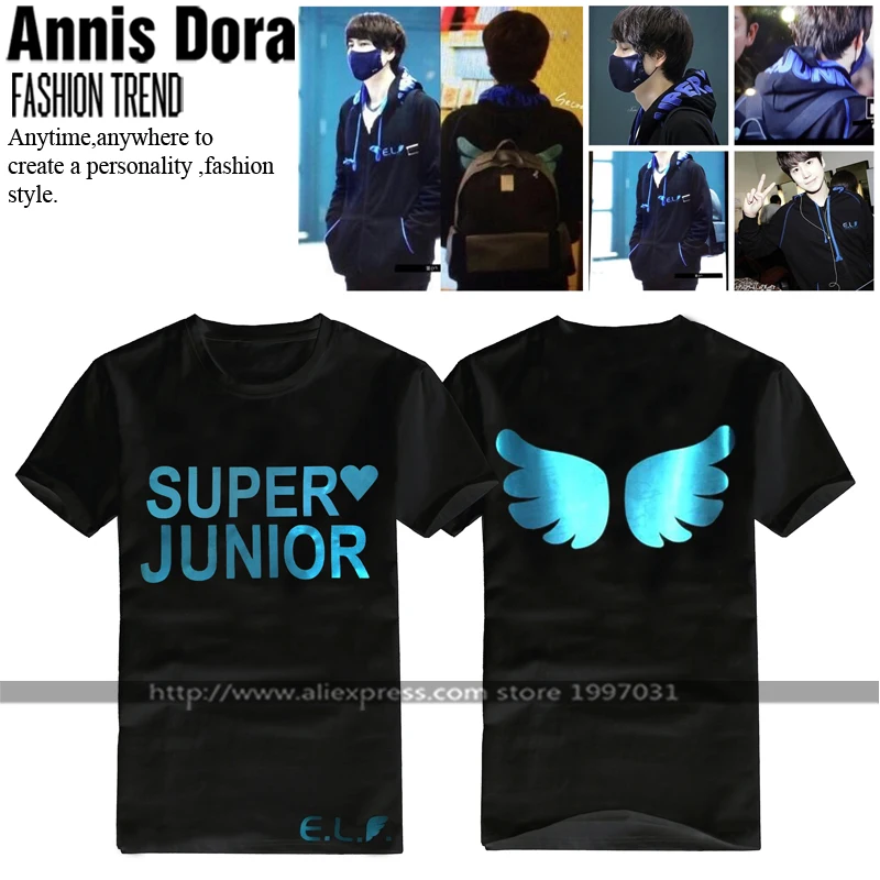 Kpop Super Junior Sj Kyuhyun Elf Wings Same Style Short Sleeved T Shirt T Shirt Style T Shirt T Shirtt Shirt Super Aliexpress