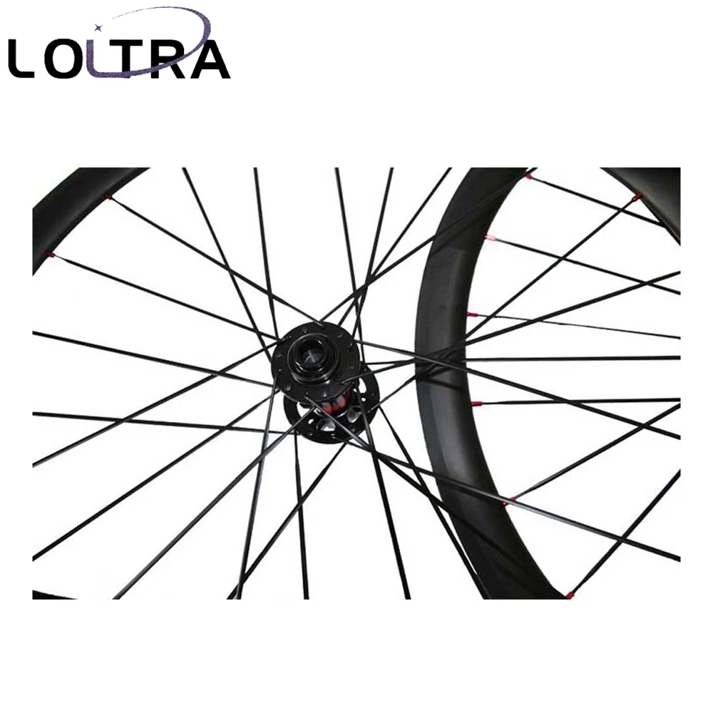 Excellent Carbon Fiber Disc Wheels 38mm Depth 700C Road Bike Cyclocross Bicycle Wheel Set Front-24H Rear-24H 1