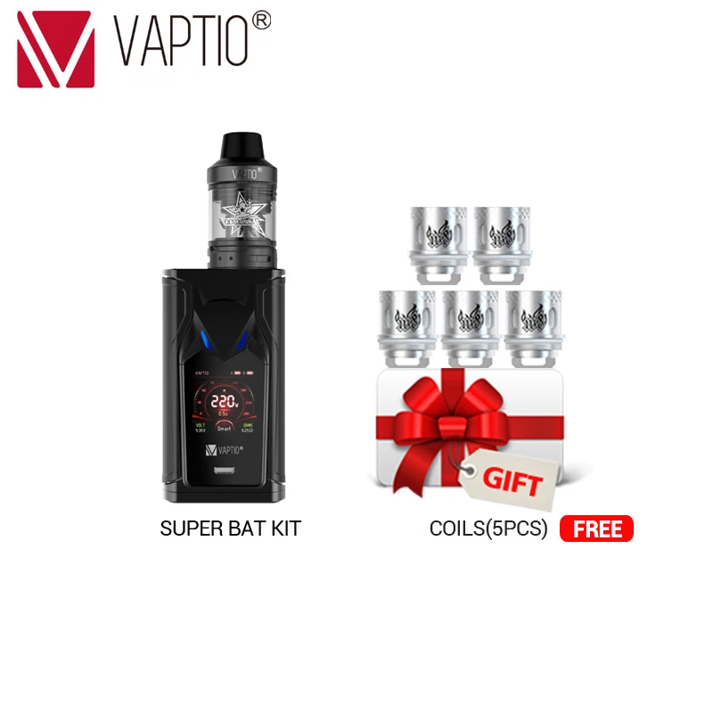 Vape kit e cigarette 220W VAPTIO SUPER BAT KIT Box MOD 0.1ohm to 5.0ohm External 18650*2 Vape Mod 510 thread FOR TFV12/tfv8 tank Vape kit e cigarette 220W VAPTIO SUPER BAT KIT Box MOD 0.1ohm to 5.0ohm External 18650*2 Vape Mod 510 thread FOR TFV12/tfv8 tank