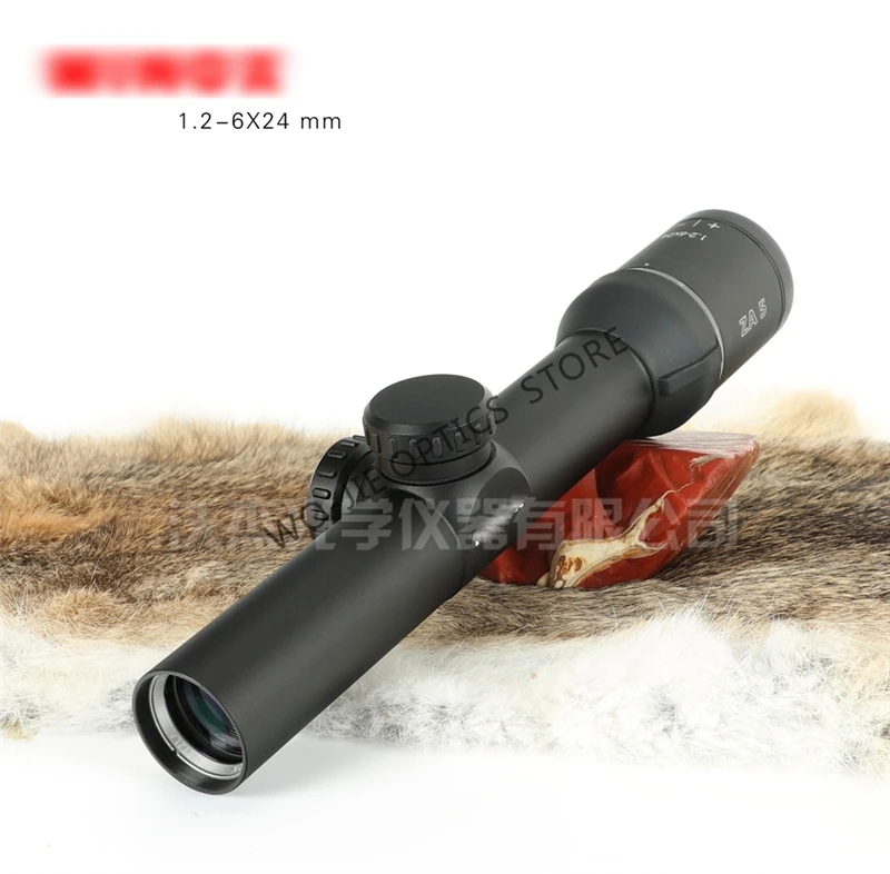 

Optics Sight Tactical AK47 AK74 AR15 Hunting scope 1.2-6x24 Mil-Dot Riflescope