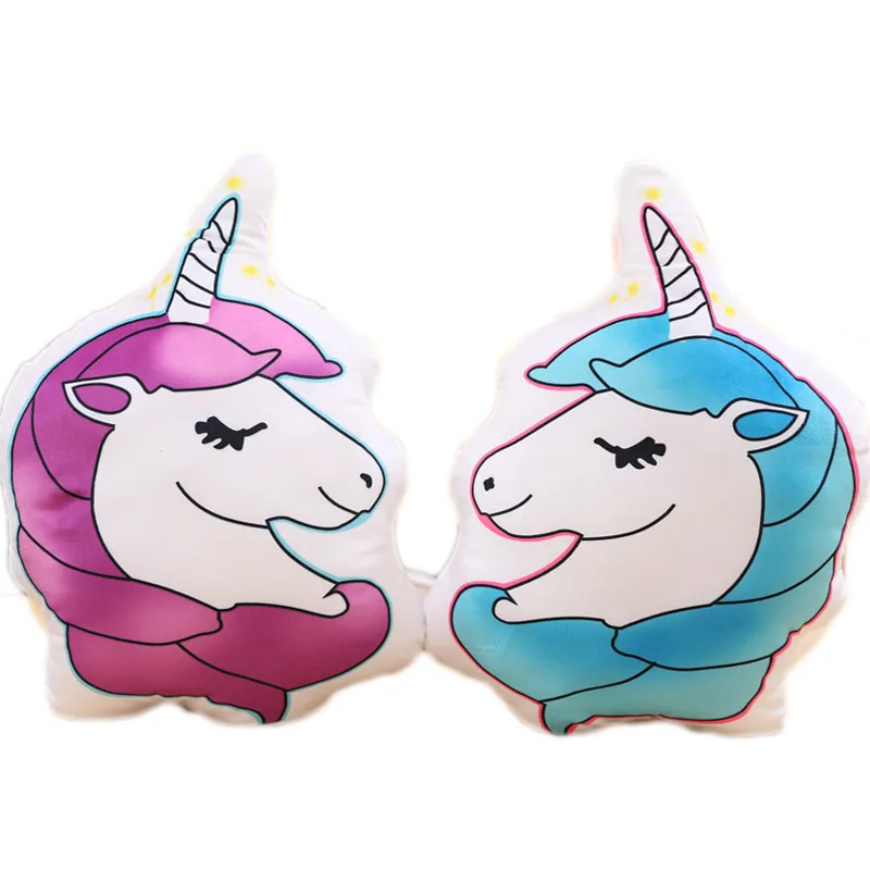 Unicorn Plush Pillow Cute Animal Stuffed Soft Pillow ...