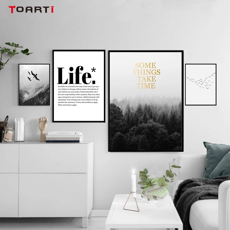 Animals&Landscape Wall Art Life Quotes Black&White Photo Modern Realistic Painting Vintage Posters&Prints Living Room Home Decor (7)